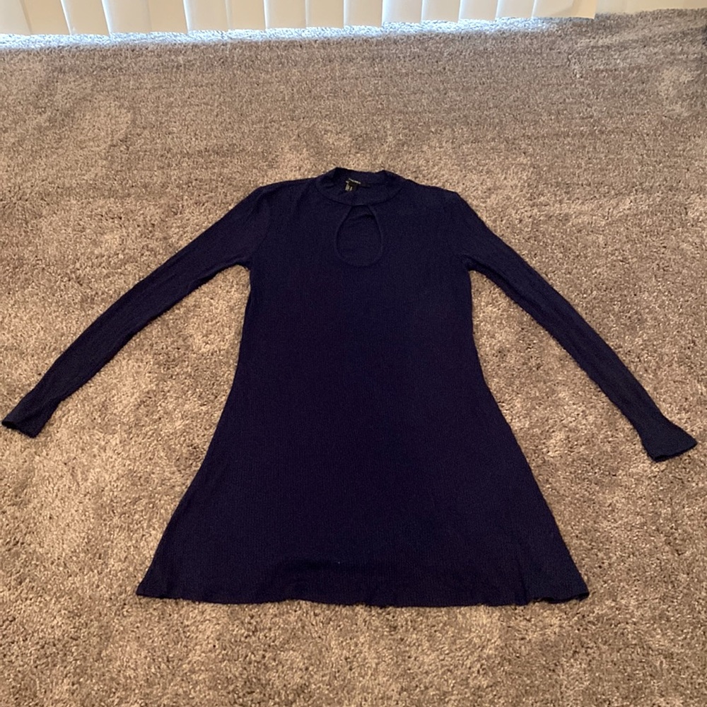 Navy Blue fit and flare knit dress